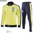 Giacca Set Completo Lunga Zip Manchester city 23-24 Blu-Navy I Giallo