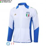 Giacca Lunga Zip Italia 2024 Bianco Blu Giacca Lunga Zip Italia 2024 Bianco Blu