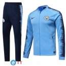 Giacca Set Completo Manchester City 18-19 Blu Luce