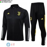 Giacca Set Completo Lunga Zip Juventus 2023/2024 Nero Bianco Giallo