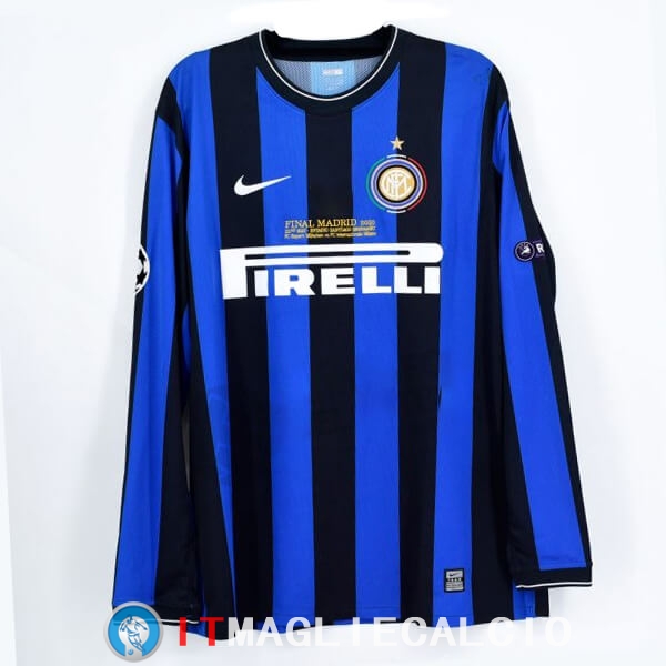 Vendita Reto Maglia ML Inter Milan Prima 2009/2010 Blu poco prezzo