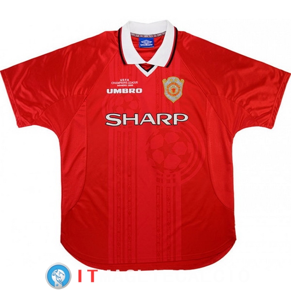 Vendita Retro Maglia Manchester United Prima 1999/2000 Rosso poco ...