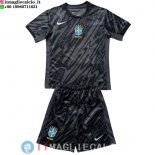 Maglia Bambino Brasile Portiere 2024 Nero