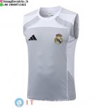 Senza Maniche Maglia Real Madrid 2025/2026 Grigio Bianco