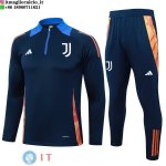 Felpa Da Allenamento Set Completo Juventus 24-25 Blu Navy Arancione