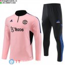 Felpa Da Allenamento Set Completo Manchester United 22-23 Rosa I Nero