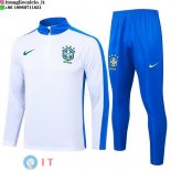 Felpa Da Allenamento Set Completo Brasile 2024 Bianco Blu
