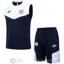 Senza Maniche Set Completo Maglia Manchester city 2022/2023 Blu Bianco