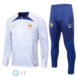 Felpa Da Allenamento Set Completo Francia 2022 Bianco Blu