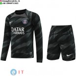 Thailandia Maglia Set Completo Uomo Paris Saint Germain Portiere ML 2023/2024 Nero