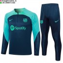 Felpa Da Allenamento Bambino Set Completo Barcellona 23-24 Blu Navy I Verde