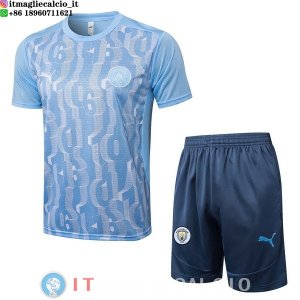 Formazione Set Completo Maglia Manchester city 2024/2025 Blu Luce