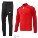 Felpa Da Allenamento Set Completo Nike 22-23 Rosso I Nero