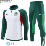 Felpa Da Allenamento Set Completo Bambino Messico 2023 Bianco Verde