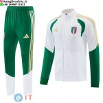 Giacca Set Completo Lunga Zip Italia 2026 Bianco I Verde Giacca Set Completo Lunga Zip Italia 2026 Bianco I Verde