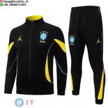 Giacca Full Zip e Pantaloni Allenamento Bambino Brasile 2026 Nero I Giallo