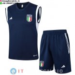 Senza Maniche Set Completo Maglia Italia 2024 Blu Navy