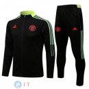 Giacca Bambino Set Completo Manchester united 2021/2022 Nero Verde Rosso
