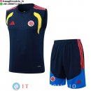 Senza Maniche Set Completo Maglia Colombia 2026 Blu Giallo