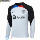 Felpa Da Allenamento Barcellona 23-24 Grigio Rosso Blu