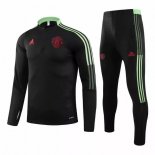 Giacca Set Completo Manchester United 21-22 Nero Rosso Verde