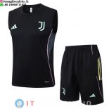 Senza Maniche Set Completo Maglia Juventus 2025/2026 Nero Rosa