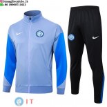 Giacca Set Completo Lunga Zip Inter Milan 24-25 Grigio Blu Nero