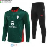 Felpa Da Allenamento Set Completo AC Milan 25-26 Verde Nero
