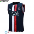 Senza Maniche Maglia Paris Saint Germain 2023/2024 Blu Navy Rosso Bianco