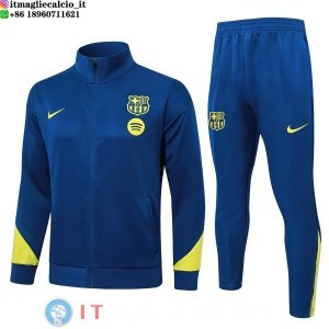 Giacca Full Zip e Pantaloni Allenamento Barcellona 26-27 Blu Navy Giallo