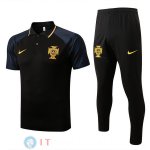 POLO Maglia Set Completo Portogallo 2022/2023 Nero POLO Maglia Set Completo Portogallo 2022/2023 Nero