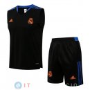 Senza Maniche Set Completo Maglia Real Madrid 2021/2022 Nero Blu