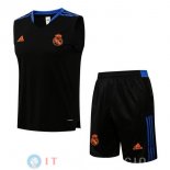 Senza Maniche Set Completo Maglia Real Madrid 2021/2022 Nero Blu