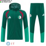 Giacca con Cappuccio e Zip Completa e Pantaloni Algeria 2026 Verde Giacca con Cappuccio e Zip Completa e Pantaloni Algeria 2026 Verde
