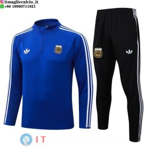 Tuta da Allenamento Argentina Mezza Cerniera Argentina 2026 Blu Bianco Nero