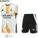 Senza Maniche Set Completo Maglia Real Madrid 2025/2026 Bianco Arancione Nero