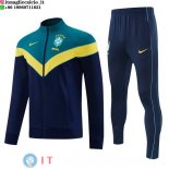 Giacca Full Zip e Pantaloni Allenamento Brasile 2026 Verde Giallo Blu