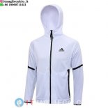 Giacca Felpa Cappuccio Adidas 2023 Bianco Nero