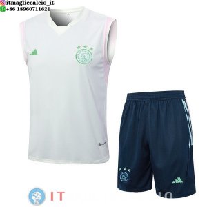 Senza Maniche Set Completo Maglia Ajax 2023/2024 Verde Luce Blu