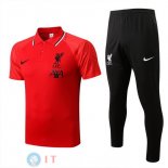 POLO Maglia Set Completo Liverpool 2022/2023 Rosso I Nero