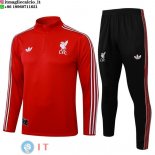 Felpa Da Allenamento Set Completo Liverpool 25-26 Rosso Nero Felpa Da Allenamento Set Completo Liverpool 25-26 Rosso Nero