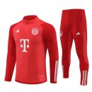 Felpa Da Allenamento Bambino Set Completo Bayern Monaco 23-24 Rosso Bianco