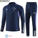 Felpa Da Allenamento Bambino Set Completo Cruzeiro 23-24 Blu Navy I Purpureo