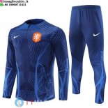 Felpa Da Allenamento Set Completo Giocatori Bambino Paesi Bassi 2022 III Blu