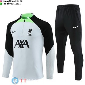 Felpa Da Allenamento Set Completo Liverpool 23-24 Grigio Nero Verde