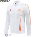 Giacca Lunga Zip AS Roma 24-25 Bianco