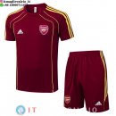Formazione Set Completo Maglia Arsenal 2025/2026 Borgogna Giallo