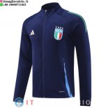 Giacca Lunga Zip Italia 2024 Blu Navy