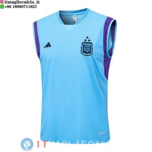 Senza Maniche Maglia Argentina 2023 Blu Luce