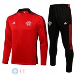 Giacca Set Completo Manchester United 21-22 Rosso II Nero